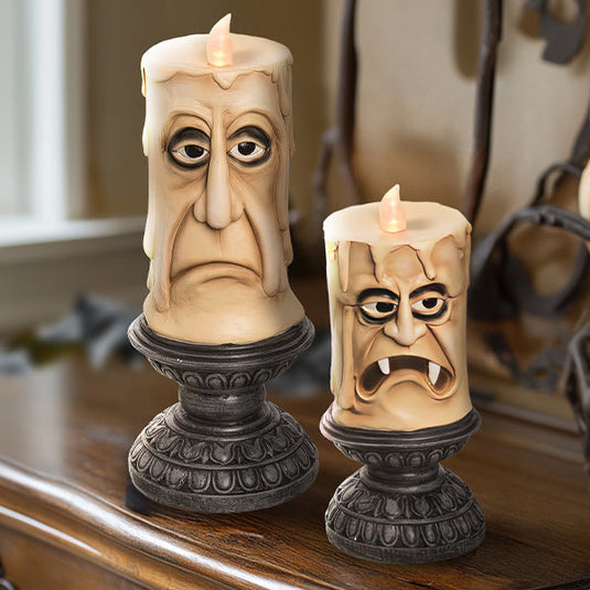 Spooky Face LED Candles, Set of Two General TP