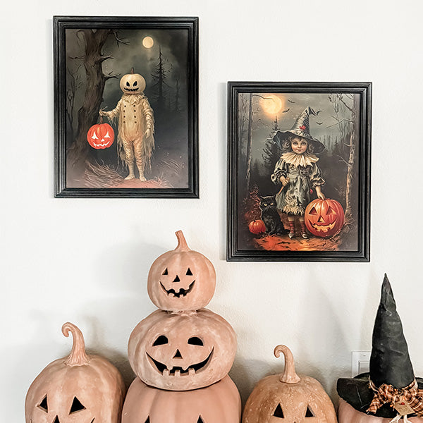 Vintage Inspired Halloween Framed Wall Decor, Set of Two General ABH