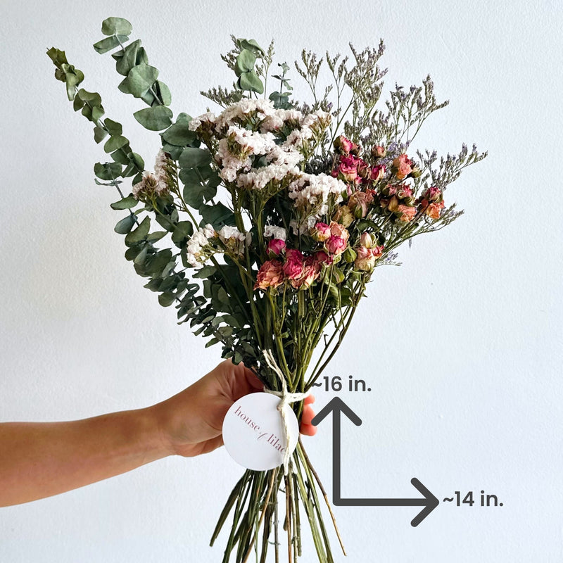 Load image into Gallery viewer, Dried Pink Spray Rose &amp; Limonium Bouquet Collection houseoflilac
