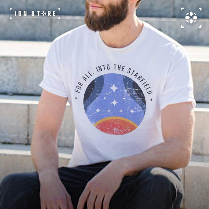 Load image into Gallery viewer, Starfield - For All Into The Starfield - T-Shirt Apparel Difuzed
