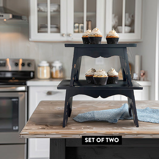 Black Distressed Milking Stools, Set of 2 Whats trending ABH