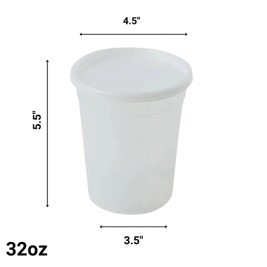 *WHOLESALE* 32oz. Heavy Duty Deli Containers with Lids | 240ct/case Food Storage & Serving VeZee