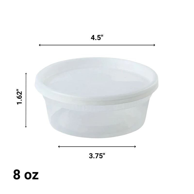 Load image into Gallery viewer, 8oz Extra Strong Quality Heavyweight Deli Container with Lid Food Storage &amp; Serving VeZee
