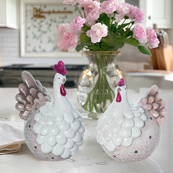 Terracotta Spring Chickens, Set of 2 General TP