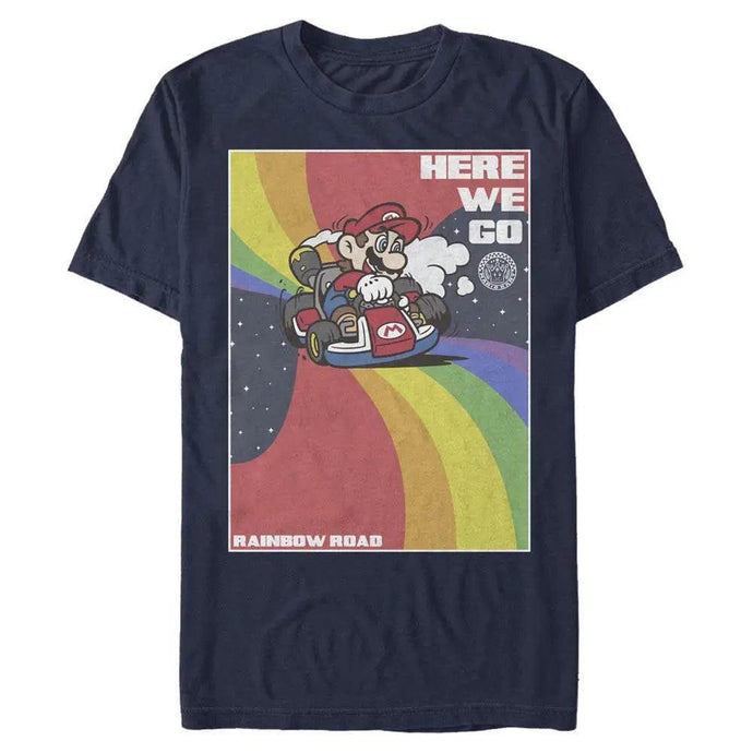 Super Mario Bros. - Rainbow Mario Kart - T-Shirt Apparel Fifth Sun