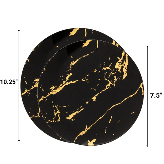 Gold Stroke Black Dinner Plates Tableware Package Disposable Plates Decorline