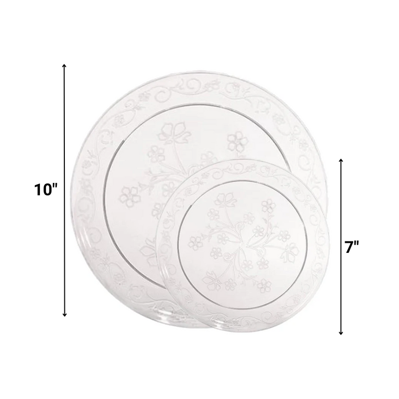 Load image into Gallery viewer, D&#39;VINE COLLECTION ELEGANT CLEAR PLASTIC TABLEWARE PACKAGE Disposable Plates Decorline
