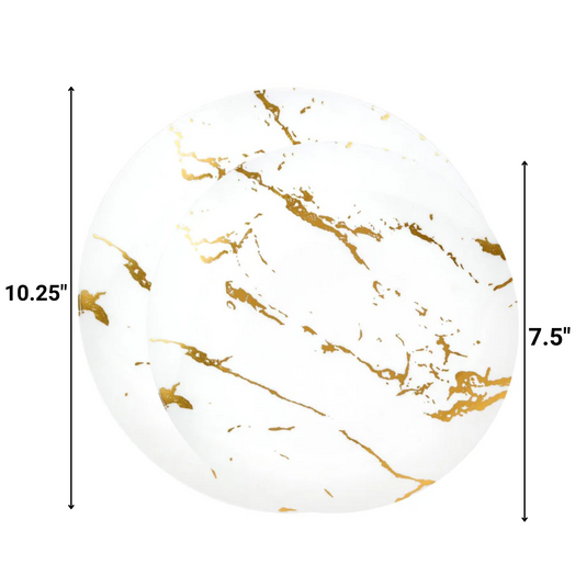 Gold Stroke White Dinner Plates Tableware Package Disposable Plates Decorline