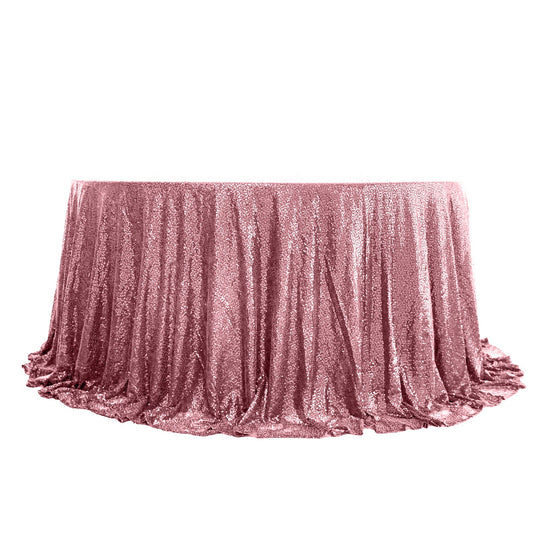 132" Pink Seamless Sequin Round Tablecloth, Sparkly Tablecloth Tablecloths HIER_2121