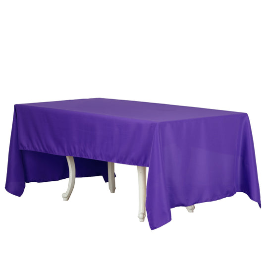 Premium Polyester 60"x126" Rectangle Tablecloth Purple - Stain-Resistant 220GSM Finish Table Cover Tablecloths HIER_2181