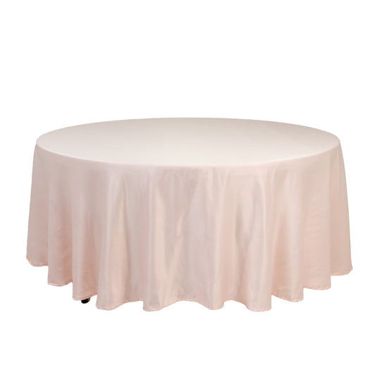 Lamour Satin 108" Round Tablecloth Blush - Durable & Silk-Like Table Cover Tablecloths HIER_2184