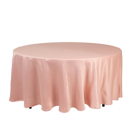 Lamour Satin 108" Round Tablecloth Dusty Rose - Durable & Silk-Like Table Cover Tablecloths HIER_2184