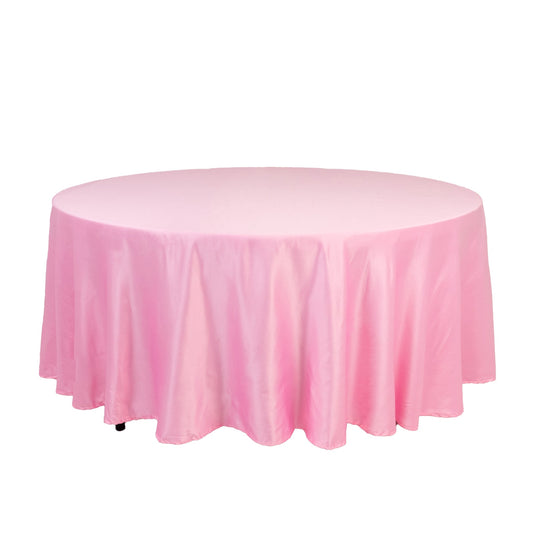 Lamour Satin 108" Round Tablecloth Pink - Durable & Silk-Like Table Cover Tablecloths HIER_2184