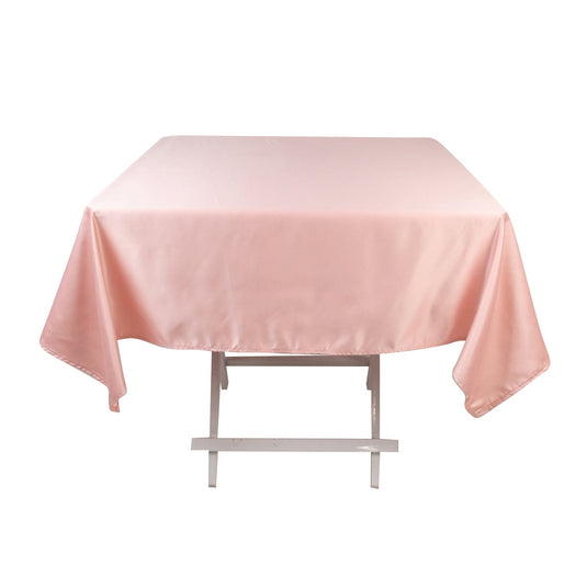 Lamour Satin 54"x54" Square Tablecloth Dusty Rose - Durable & Silk-Like Table Cover Tablecloths HIER_2184