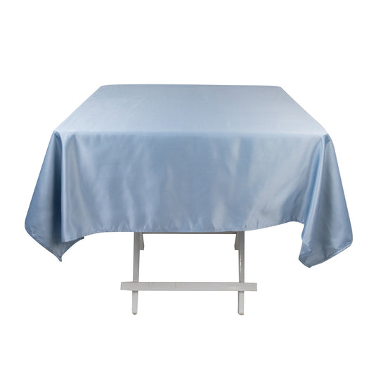 Lamour Satin 54"x54" Square Tablecloth Dusty Blue - Durable & Silk-Like Table Cover Tablecloths HIER_2184