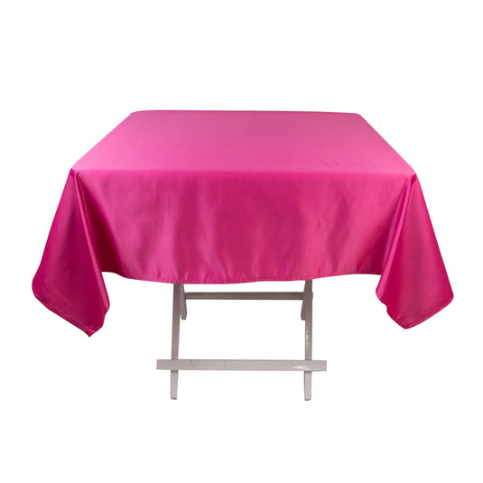 Lamour Satin 54"x54" Square Tablecloth Fuchsia - Durable & Silk-Like Table Cover Tablecloths HIER_2184