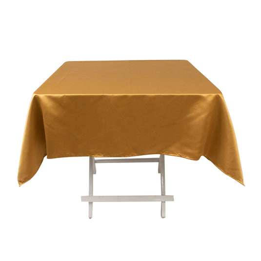 Lamour Satin 54"x54" Square Tablecloth Gold - Durable & Silk-Like Table Cover Tablecloths HIER_2184