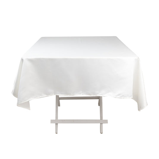 Lamour Satin 54"x54" Square Tablecloth Ivory - Durable & Silk-Like Table Cover Tablecloths HIER_2184