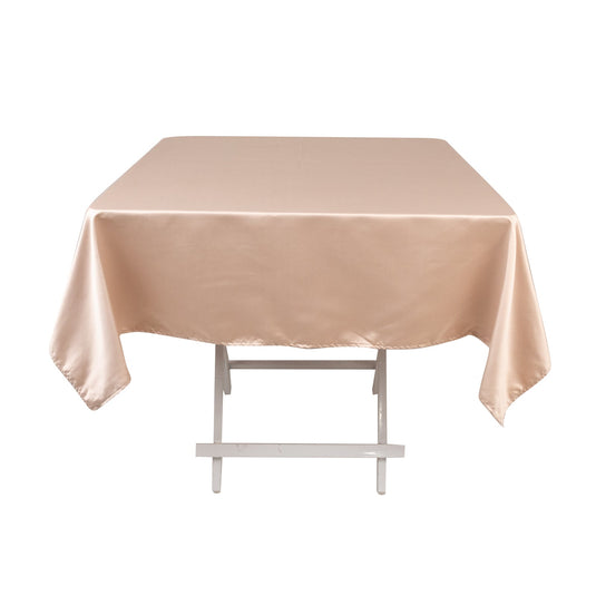 Lamour Satin 54"x54" Square Tablecloth Nude - Durable & Silk-Like Table Cover Tablecloths HIER_2184