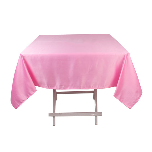 Lamour Satin 54"x54" Square Tablecloth Pink - Durable & Silk-Like Table Cover Tablecloths HIER_2184