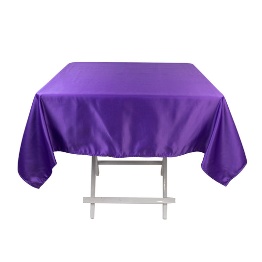 Lamour Satin 54"x54" Square Tablecloth Purple - Durable & Silk-Like Table Cover Tablecloths HIER_2184