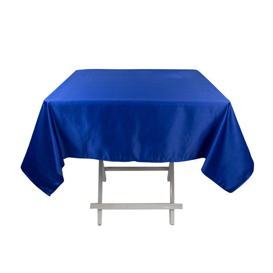 Lamour Satin 54"x54" Square Tablecloth Royal Blue - Durable & Silk-Like Table Cover Tablecloths HIER_2184