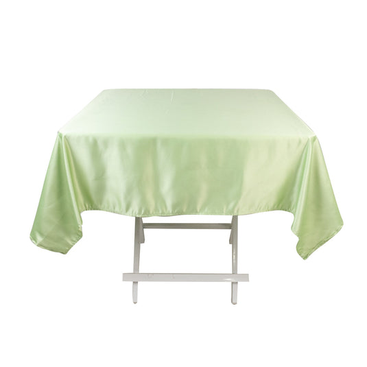 Lamour Satin 54"x54" Square Tablecloth Sage Green - Durable & Silk-Like Table Cover Tablecloths HIER_2184