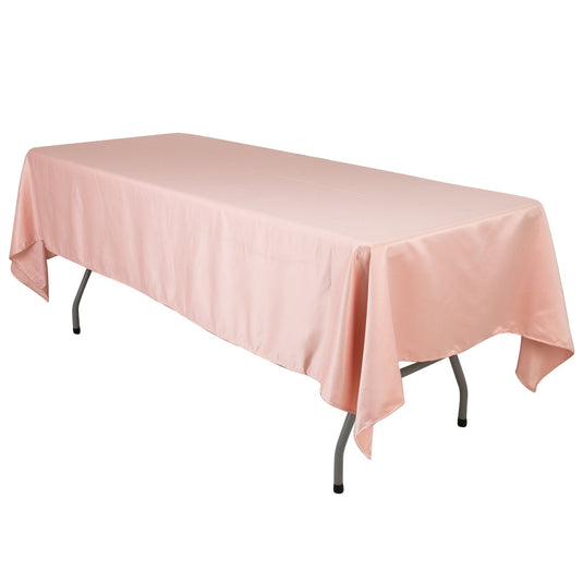 Lamour Satin 60"x102" Rectangle Tablecloth Dusty Rose - Durable & Silky Soft Feel Table Cover Tablecloths HIER_2184