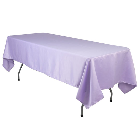 Lamour Satin 60"x102" Rectangle Tablecloth Lavender Lilac - Durable & Silky Soft Feel Table Cover Tablecloths HIER_2184