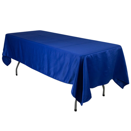 Lamour Satin 60"x102" Rectangle Tablecloth Royal Blue - Durable & Silky Soft Feel Table Cover Tablecloths HIER_2184