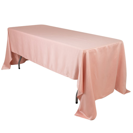 Lamour Satin 60"x126" Rectangle Tablecloth Dusty Rose - Soft & Silk-Like Table Cover Tablecloths HIER_2184