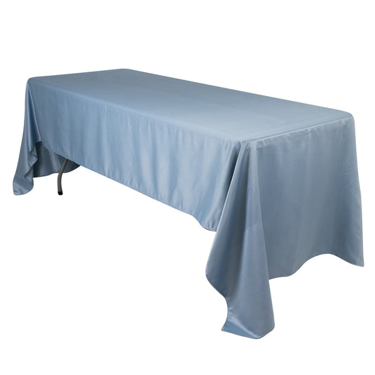 Lamour Satin 60"x126" Rectangle Tablecloth Dusty Blue - Soft & Silk-Like Table Cover Tablecloths HIER_2184