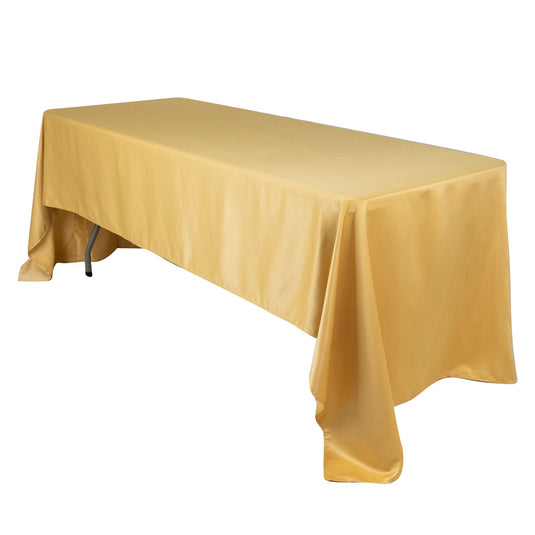 Lamour Satin 60"x126" Rectangle Tablecloth Champagne - Soft & Silk-Like Table Cover Tablecloths HIER_2184