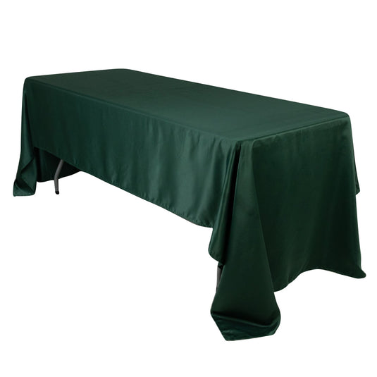 Lamour Satin 60"x126" Rectangle Tablecloth Hunter Emerald Green - Soft & Silk-Like Table Cover Tablecloths HIER_2184