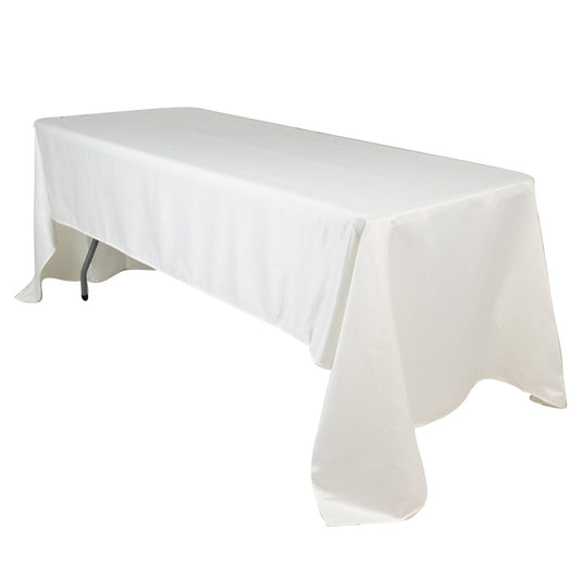 Lamour Satin 60"x126" Rectangle Tablecloth Ivory - Soft & Silk-Like Table Cover Tablecloths HIER_2184