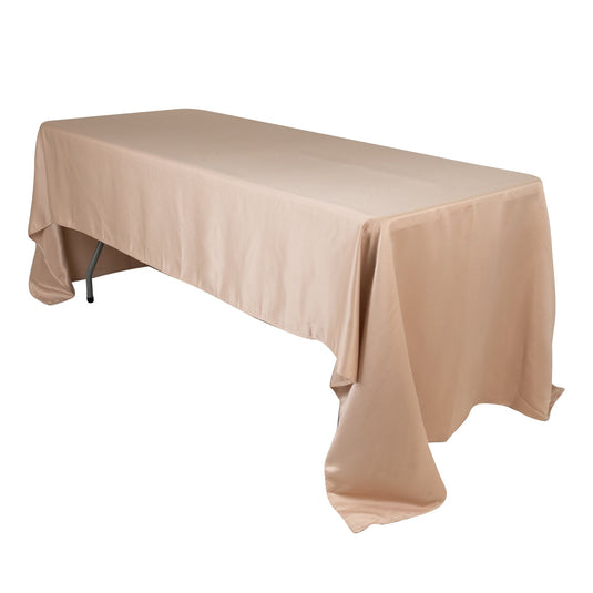 Lamour Satin 60"x126" Rectangle Tablecloth Nude - Soft & Silk-Like Table Cover Tablecloths HIER_2184