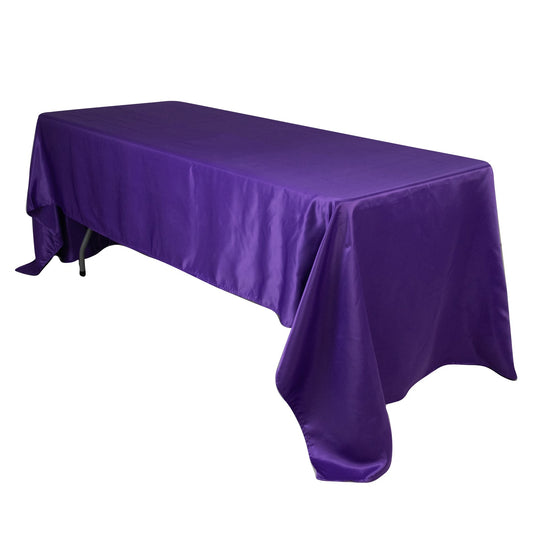 Lamour Satin 60"x126" Rectangle Tablecloth Purple - Soft & Silk-Like Table Cover Tablecloths HIER_2184