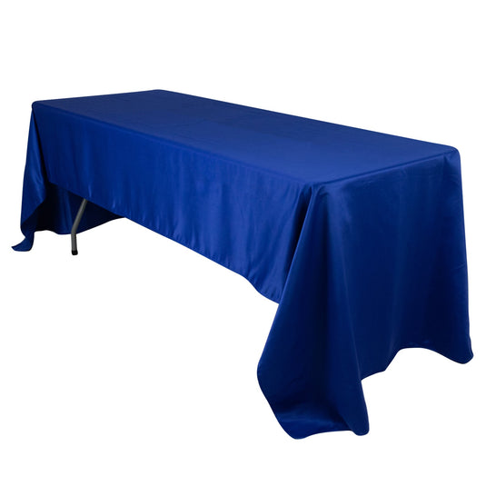 Lamour Satin 60"x126" Rectangle Tablecloth Royal Blue - Soft & Silk-Like Table Cover Tablecloths HIER_2184