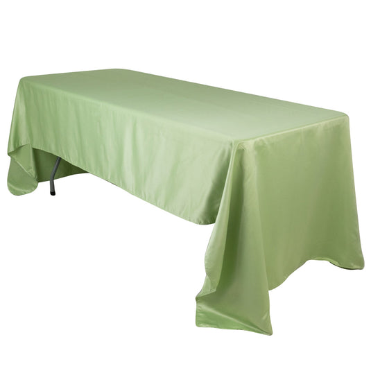 Lamour Satin 60"x126" Rectangle Tablecloth Sage Green - Soft & Silk-Like Table Cover Tablecloths HIER_2184