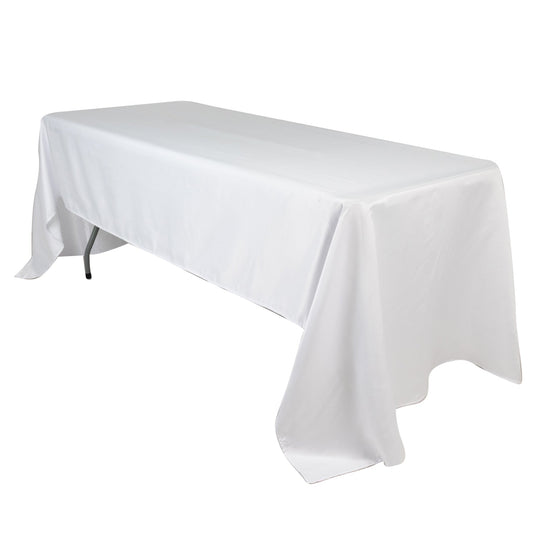 Lamour Satin 60"x126" Rectangle Tablecloth White - Soft & Silk-Like Table Cover for Upscale Dining Tablecloths HIER_2184