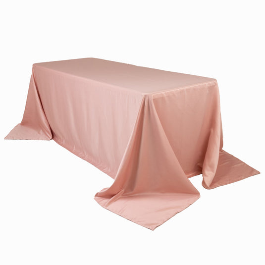 Lamour Satin 90"x132" Rectangle Tablecloth Dusty Rose - Soft & Silk-Like Seamless Table Cover Tablecloths HIER_2184