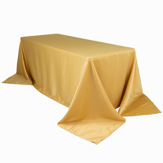 Lamour Satin 90"x132" Rectangle Tablecloth Champagne - Soft & Silk-Like Seamless Table Cover Tablecloths HIER_2184