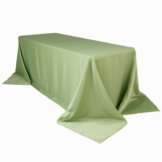 Lamour Satin 90"x132" Rectangle Tablecloth Sage Green - Soft & Silk-Like Seamless Table Cover Tablecloths HIER_2184