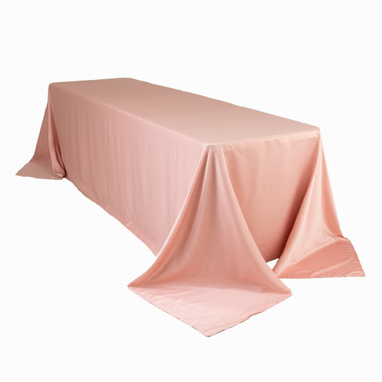 Lamour Satin 90"x156" Rectangle Tablecloth Dusty Rose - Luxurious, Soft Seamless Table Cover Tablecloths HIER_2184