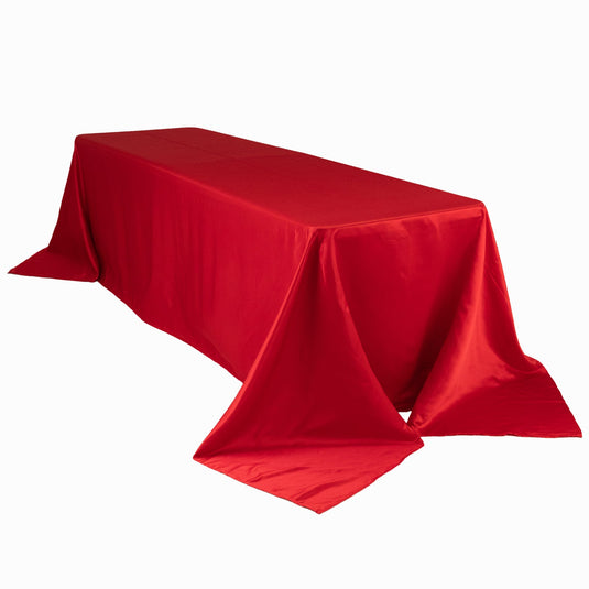 Lamour Satin 90"x156" Rectangle Tablecloth Red - Luxurious, Soft Seamless Table Cover Tablecloths HIER_2184