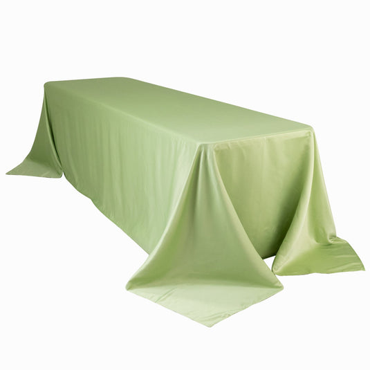 Lamour Satin 90"x156" Rectangle Tablecloth Sage Green - Luxurious, Soft Seamless Table Cover Tablecloths HIER_2184