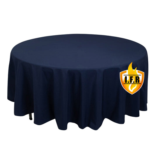 Fire Retardant Premium Polyester 108" Round Tablecloth Navy Blue - High-Performance Table Cover Tablecloths HIER_2185