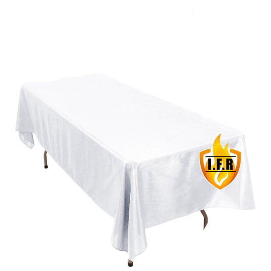 Fire Retardant Premium Polyester 60"x102" Rectangular Tablecloth White - Stylish High-Performance Table Cover for Large Gatherings Tablecloths HIER_2185