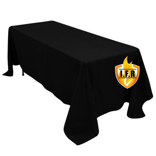 Fire Retardant Premium Polyester 72"x120" Rectangular Tablecloth Black - High-Performance Table Cover Tablecloths HIER_2185