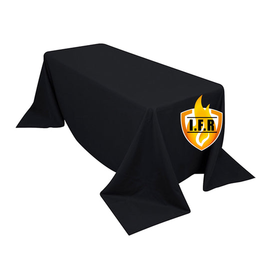 Fire Retardant Premium Polyester 90"x132" Rectangular Tablecloth Black - High-Performance Seamless Table Cover Tablecloths HIER_2185